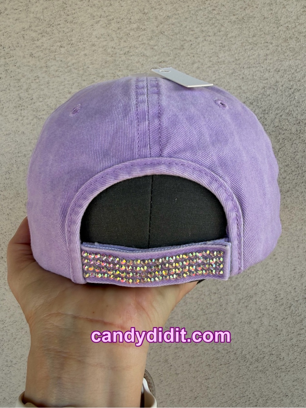 NWT Handmade Lavender Ball Cap Double C Silver Crystal Logo & Crystal Brim - Picture 11 of 11